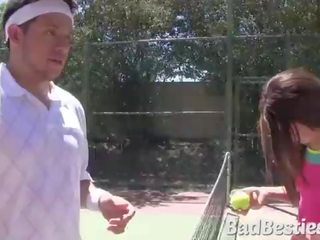 Tennis Teen Gives Blowjob and Pussy Stuffed by Big Wang