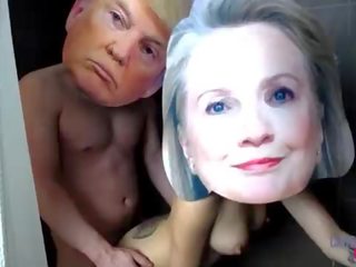 Donald trump ו - hillary clinton ממשי אישיות מפורסמת סקס סרט הדבקה חָשׂוּף xxx