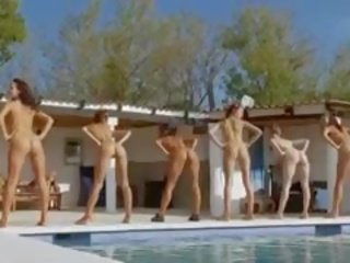 Six Naked Girls By The Pool From Germany
